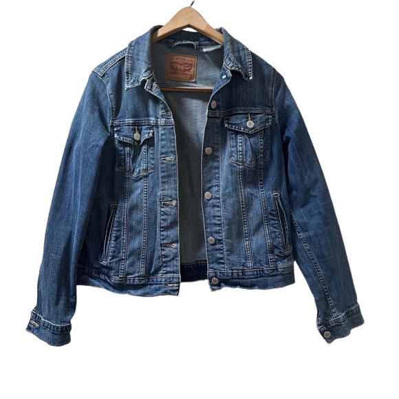 Levis Denim Jean Jacket Womens XL Classic Country Cowgirl Trucker Cotton 90s - Picture 1 of 13